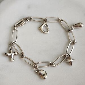 Tiffany & Co. Elsa Peretti 5 Iconic Charms Sterling Silver Link Bracelet